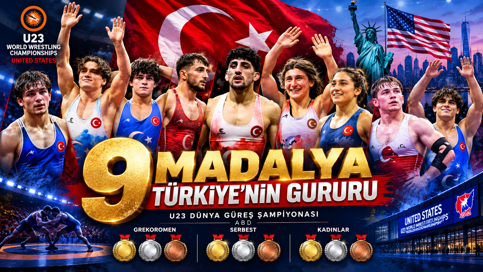 U23 DÜNYA GÜREŞ ŞAMPİYONASI GREKOROMEN, SERBEST VE KADINLAR - ABD